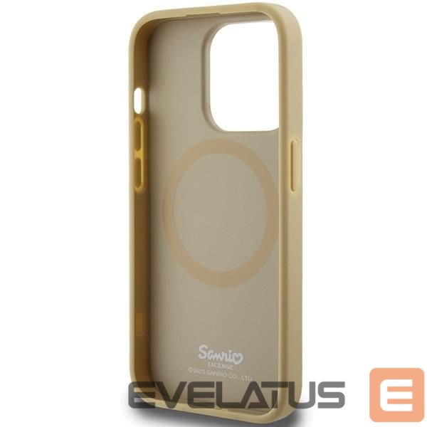 Tagakaaned Hello Kitty Hello Kitty Leather Kitty Head MagSafe case for iPhone 15 Pro - gold