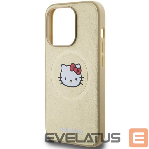 Tagakaaned Hello Kitty Hello Kitty Leather Kitty Head MagSafe case for iPhone 15 Pro Max - gold