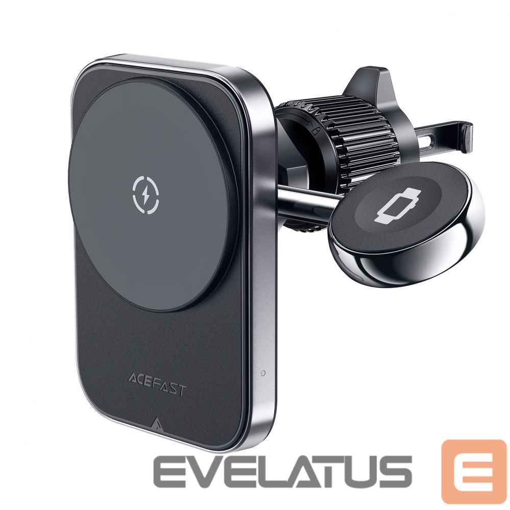 Adaptrid Acefast Acefast D18 car holder with MagSafe / Qi inductive charger + USB-A USB-C cable - black