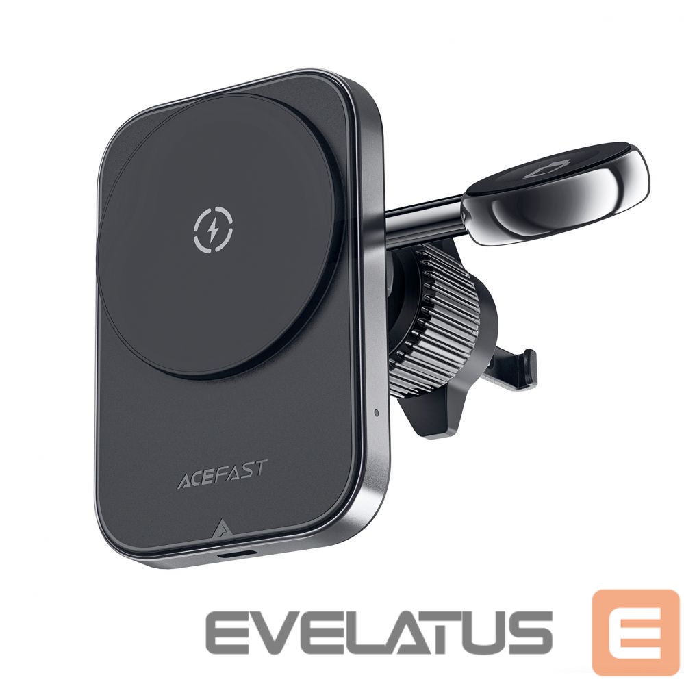Adaptrid Acefast Acefast D18 car holder with MagSafe / Qi inductive charger + USB-A USB-C cable - black
