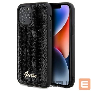 Tagakaaned Guess  Guess Sequin Script Metal case for iPhone 12/12 Pro - black 