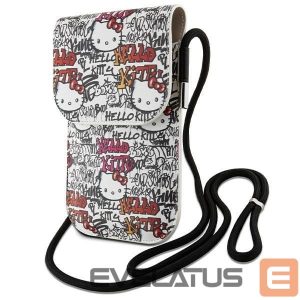 Tagakaaned Hello Kitty  Hello Kitty Leather Tags Graffiti Cord bag - beige 