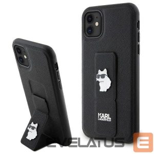 Tagakaaned Karl Lagerfeld  Karl Lagerfeld Gripstand Saffiano Choupette Pins Case for iPhone 11 / Xr - Black 