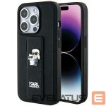 Tagakaaned Karl Lagerfeld  Karl Lagerfeld Gripstand Saffiano Karl&Choupette Pins case for iPhone 13 Pro / 13 - black 