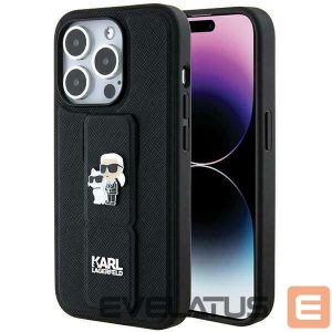 Tagakaaned Karl Lagerfeld  Karl Lagerfeld Gripstand Saffiano Karl&Choupette Pins case for iPhone 13 Pro / 13 - black 