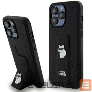 Tagakaaned Karl Lagerfeld  Karl Lagerfeld Gripstand Saffiano Choupette Pins case for iPhone 13 Pro Max - black 