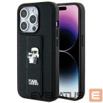 Tagakaaned Karl Lagerfeld  Karl Lagerfeld Gripstand Saffiano Karl&Choupette Pins case for iPhone 14 Pro - black 