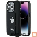 Tagakaaned Karl Lagerfeld  Karl Lagerfeld Gripstand Saffiano Choupette Pins case for iPhone 14 Pro Max - black 