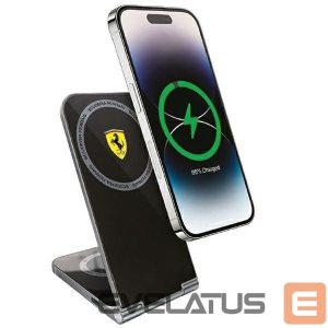Adaptrid Ferrari  Ferrari Printed Logo MagSafe foldable 2in1 15W inductive charger - black