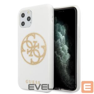 Tagakaaned Guess  Guess GUHCN65TPUWHGLG iPhone 11 Pro Max white/white hard case Glitter 4G Circle Logo