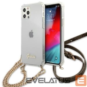 Tagakaaned Guess  Guess GUHCP12MKC4GSGO iPhone 12/12 Pro 6.1" Transparent hard case 4G Gold Chain
