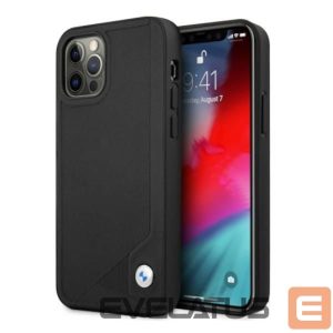Tagakaaned BMW  Etui BMW BMHCP12MRCDPK iPhone 12/12 Pro 6,1" czarny/black hardcase Leather Deboss 
