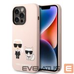 Tagakaaned Karl Lagerfeld  Karl Lagerfeld KLHMP14LSSKCI iPhone 14 Pro 6.1 "hardcase light pink / light pink Silicone Karl & Choupette Magsafe 