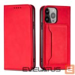 Tagakaaned Hurtel  Magnet Card Case case for Samsung Galaxy S23+ flip cover wallet stand red 