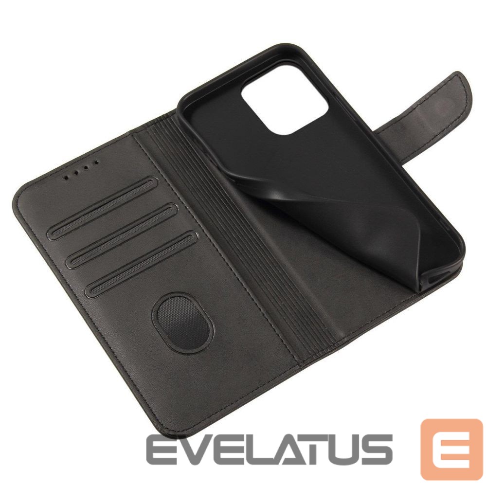 Tagakaaned Hurtel Magnet Case for Huawei Mate 50 Pro cover with flip wallet stand black