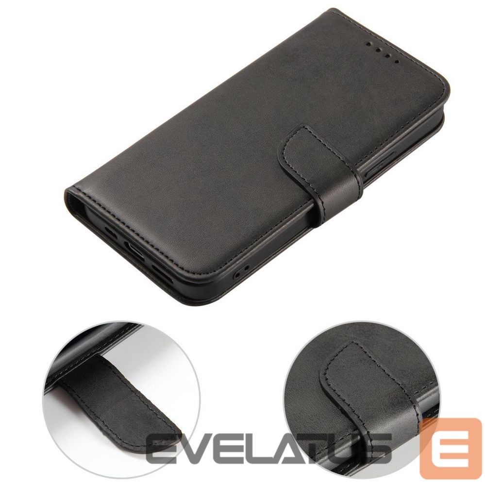 Tagakaaned Hurtel Magnet Case for Huawei Mate 50 Pro cover with flip wallet stand black