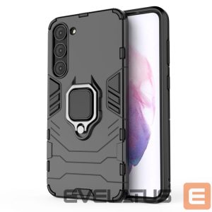 Tagakaaned Hurtel  Ring Armor case for Samsung Galaxy S23+ armored cover magnetic holder ring black 