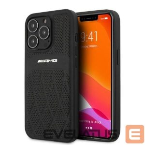 Rõngahoidja Mercedes-Benz  AMG Leather Curved Lines case for iPhone 13 Pro Max - black 
