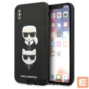 Tagakaaned Karl Lagerfeld  Karl Lagerfeld Saffiano Karl&Choupette Head case for iPhone XS Max - black 