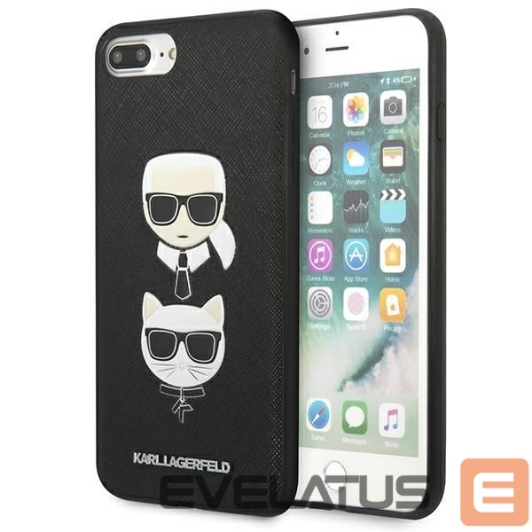 Tagakaaned Karl Lagerfeld Karl Lagerfeld Saffiano Karl&Choupette Head case for iPhone 7 Plus / iPhone 8 Plus - black