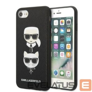Tagakaaned Karl Lagerfeld  Karl Lagerfeld KLHCI8SAKICKCBK iPhone 7/8 / SE 2020 / SE 2022 black/black hardcase Saffiano Karl&Choupette Head 