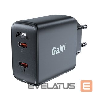 Adaptrid Acefast  Fast charger GaN 35W PD 2x USB C Acefast A49 - black 