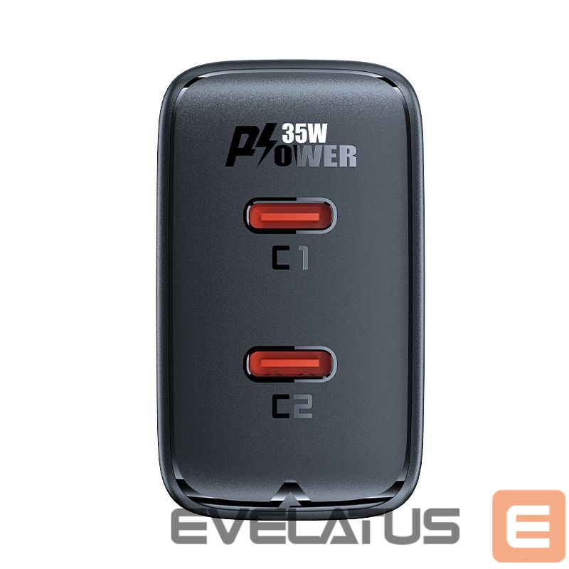 Adaptrid Acefast Fast charger GaN 35W PD 2x USB C Acefast A49 - black