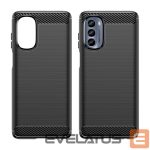 Tagakaaned Hurtel - Carbon Case for Motorola Moto G62 5G flexible silicone carbon cover black 