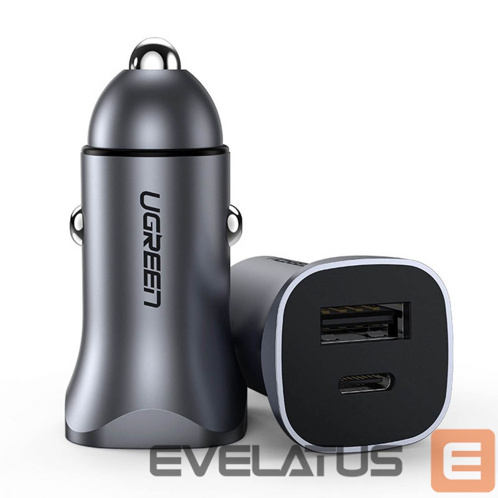 Autolaadijad Ugreen CD130 USB-A / USB-C 30W Car Charger Grey