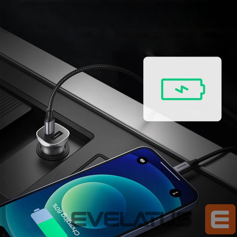Autolaadijad Ugreen CD130 USB-A / USB-C 30W Car Charger Grey