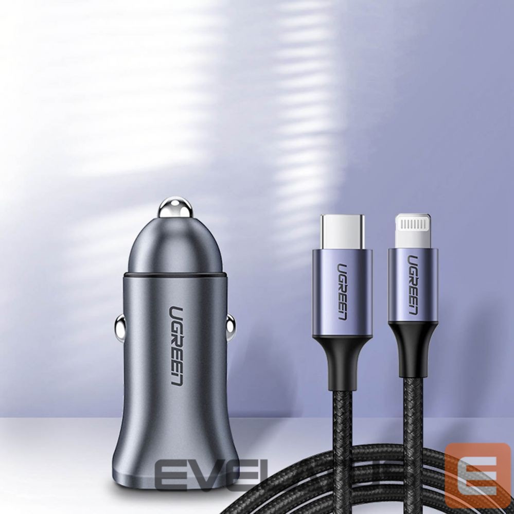 Autolaadijad Ugreen CD130 USB-A / USB-C 30W Car Charger Grey
