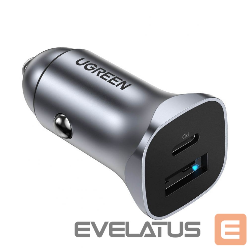 Autolaadijad Ugreen CD130 USB-A / USB-C 30W Car Charger Grey