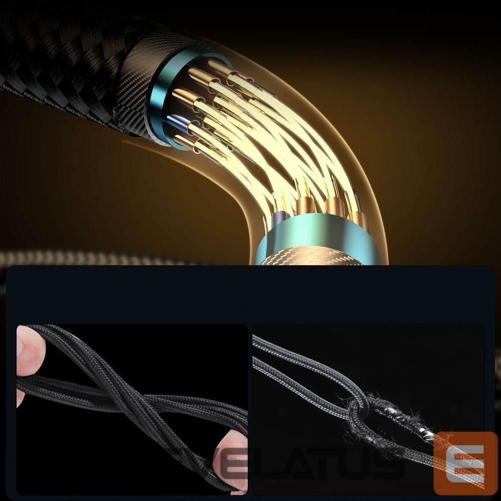 Kaabel Joyroom Joyroom Gaming Cable S-CC100A6 USB-C (angled) / USB-C (straight) 100W 1.2m - black