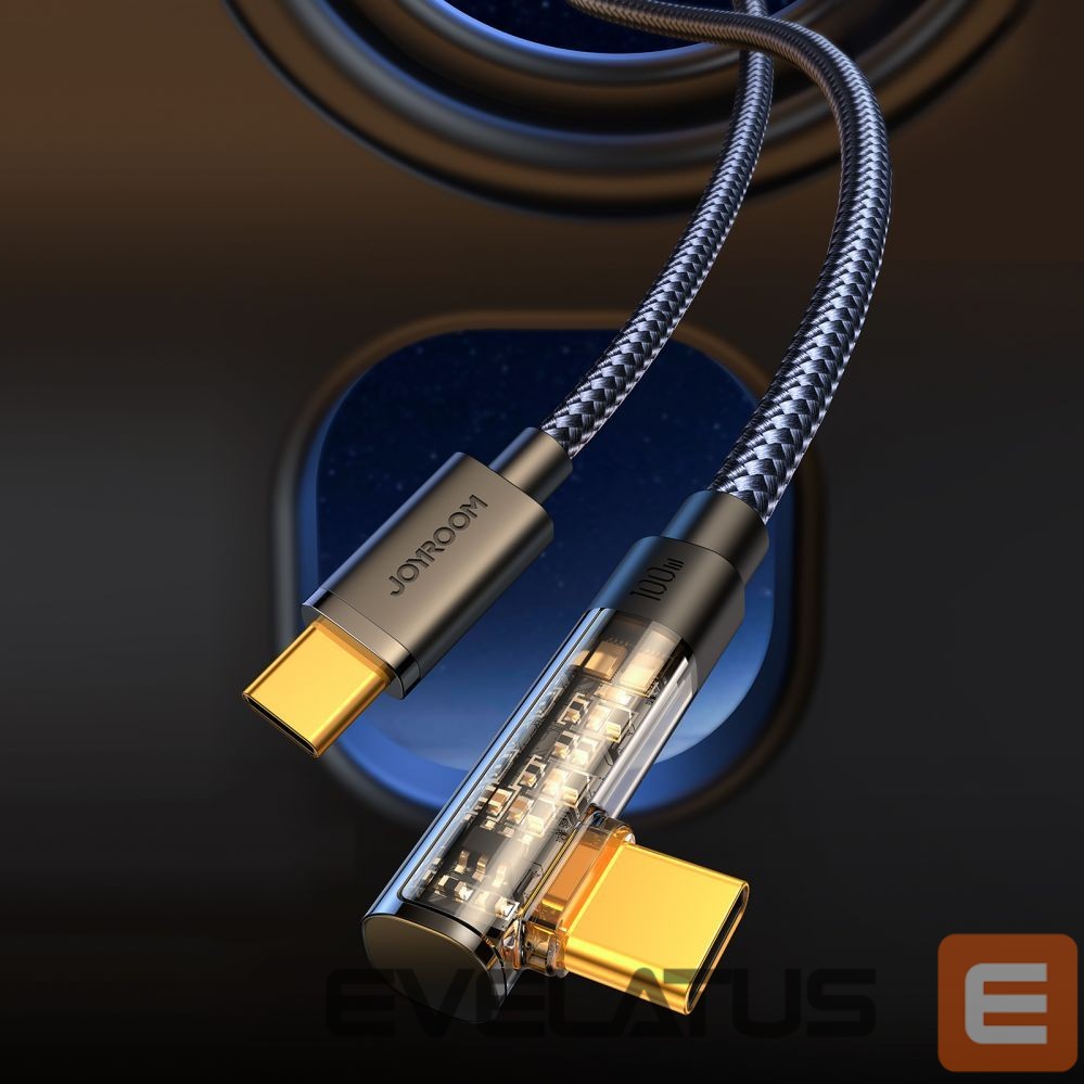 Kaabel Joyroom Joyroom Gaming Cable S-CC100A6 USB-C (angled) / USB-C (straight) 100W 1.2m - black