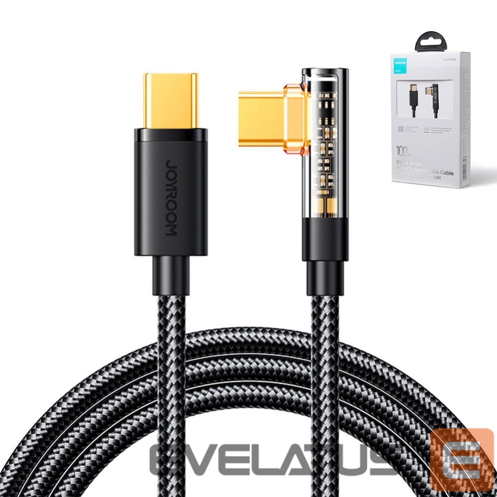 Kaabel Joyroom Joyroom Gaming Cable S-CC100A6 USB-C (angled) / USB-C (straight) 100W 1.2m - black