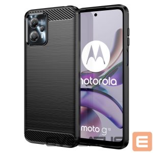 Tagakaaned Hurtel  Carbon Case for Motorola Moto G13 flexible silicone carbon cover black 