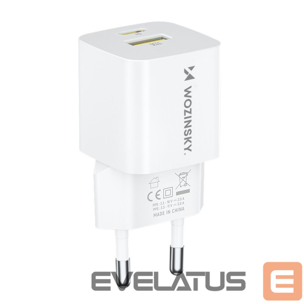 Adaptrid Wozinsky Wozinsky WWCEAC GaN USB-A USB-C 33W Wall Charger - White