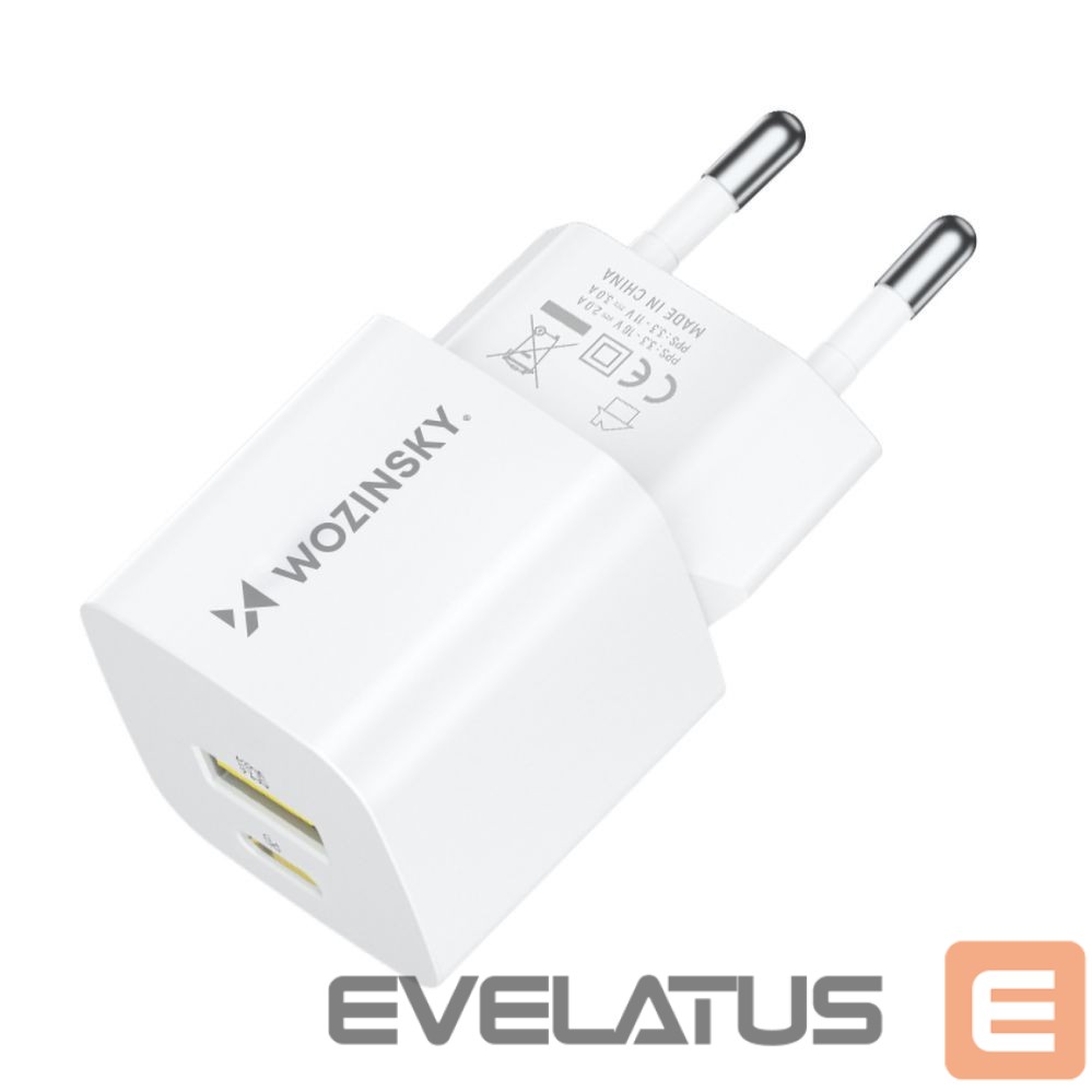 Adaptrid Wozinsky Wozinsky WWCEAC GaN USB-A USB-C 33W Wall Charger - White