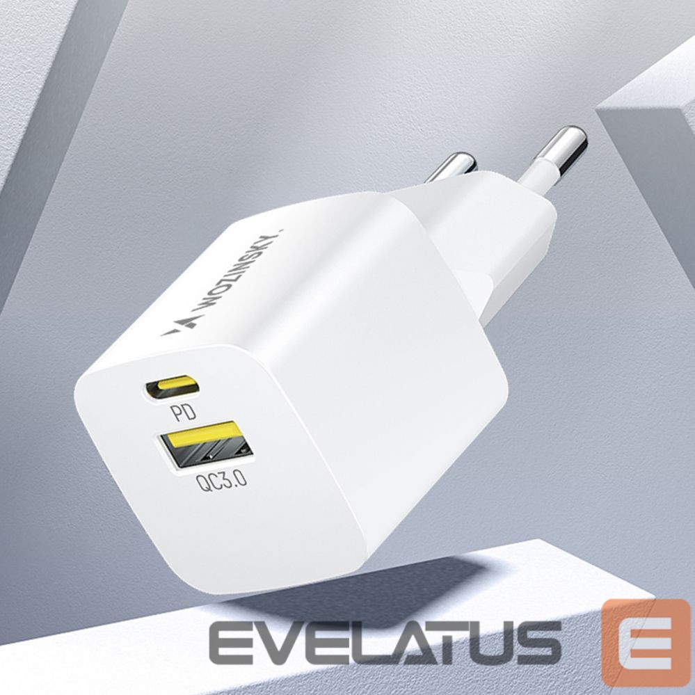 Adaptrid Wozinsky Wozinsky WWCEAC GaN USB-A USB-C 33W Wall Charger - White