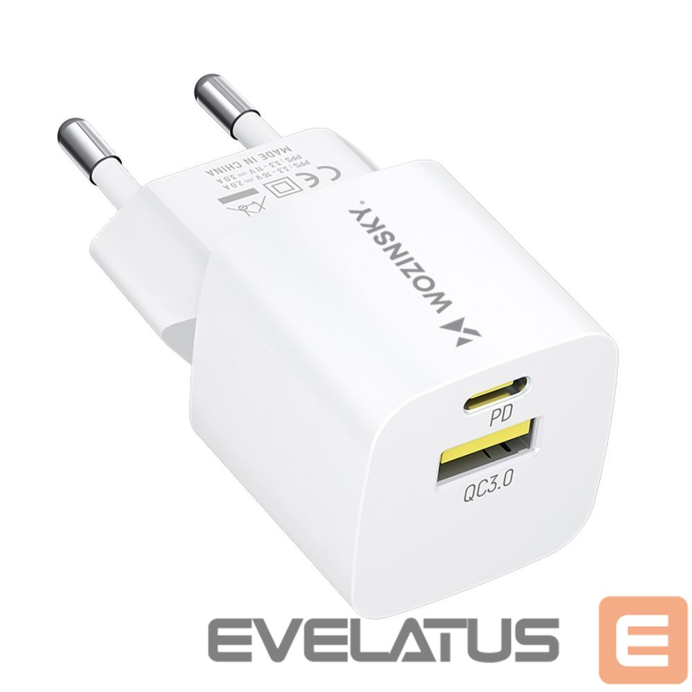 Adaptrid Wozinsky Wozinsky WWCEAC GaN USB-A USB-C 33W Wall Charger - White