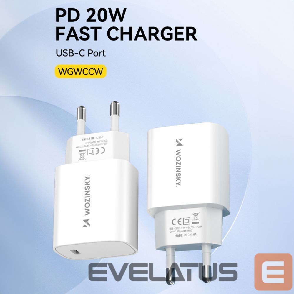 Adaptrid Wozinsky Wozinsky WGWCCW 20W USB-C Wall Charger - White