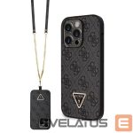 Tagakaaned Guess  Guess GUHCP14LP4TDSCPK case for iPhone 14 Pro - black Crossbody 4G Metal Logo 