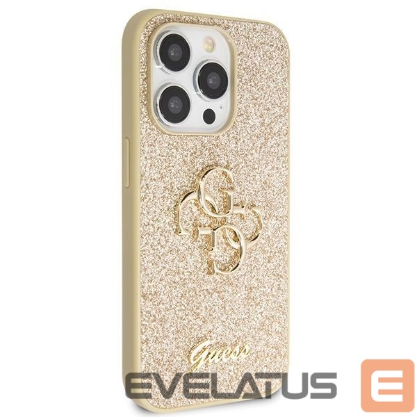 Tagakaaned Guess Guess GUHCP14LHG4SGD case for iPhone 14 Pro - gold Glitter Script Big 4G