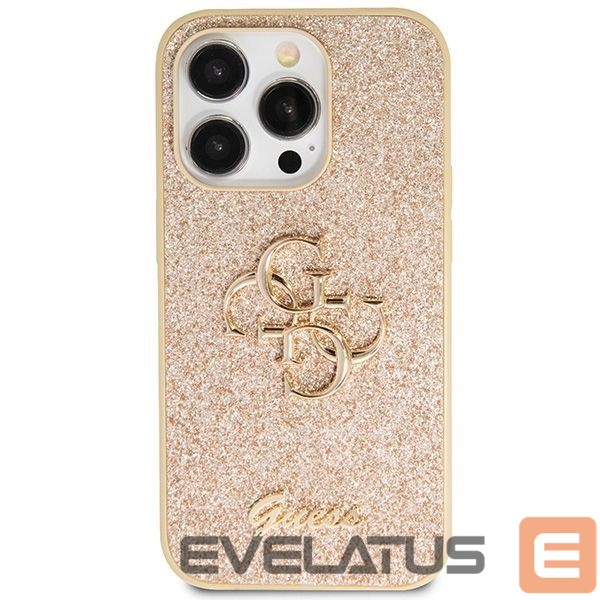 Tagakaaned Guess Guess GUHCP14LHG4SGD case for iPhone 14 Pro - gold Glitter Script Big 4G