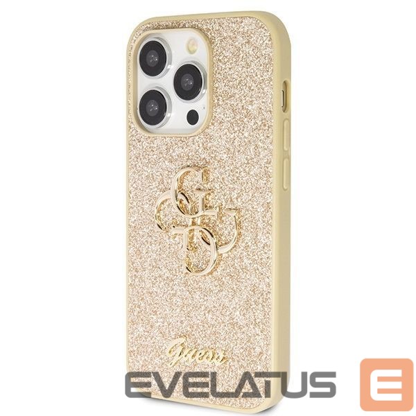 Tagakaaned Guess Guess GUHCP14LHG4SGD case for iPhone 14 Pro - gold Glitter Script Big 4G