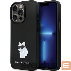Tagakaaned Karl Lagerfeld  Karl Lagerfeld KLHCP14XSMHCNPK case for iPhone 14 Pro Max 6.7" - black Silicone C Metal Pin 