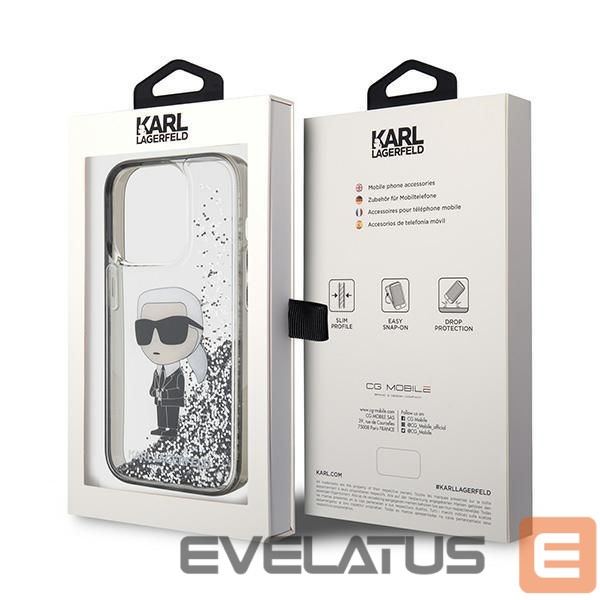 Tagakaaned Karl Lagerfeld Karl Lagerfeld Liquid Glitter Ikonik case for iPhone 15 Pro - transparent