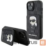 Tagakaaned Karl Lagerfeld  Karl Lagerfeld Saffiano Cardslots and Stand Monogram Ikonik Patch case for iPhone 15 - black 
