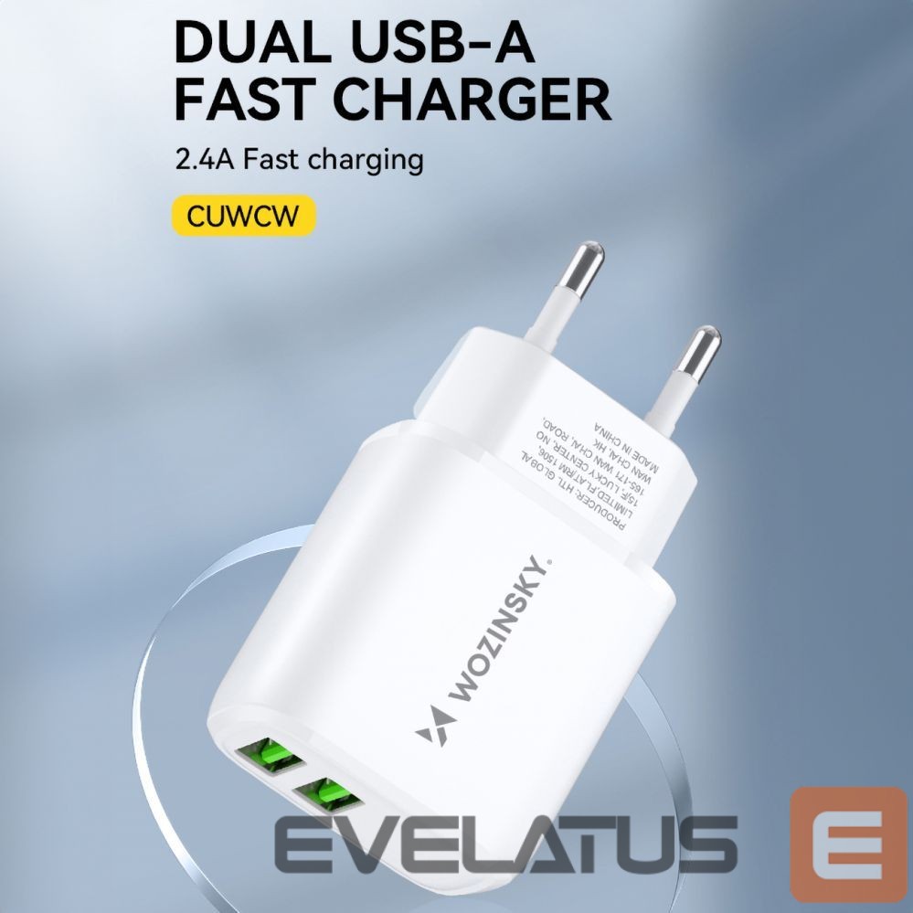 Adaptrid Wozinsky Wozinsky CUWCW 2.4A 2 x USB-A Wall Charger - White