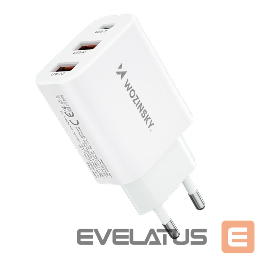 Adaptrid Wozinsky Wozinsky CWCUCW 30W USB-C / 2 x USB-A Wall Charger - White